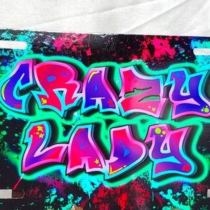 Crazy lady License plate